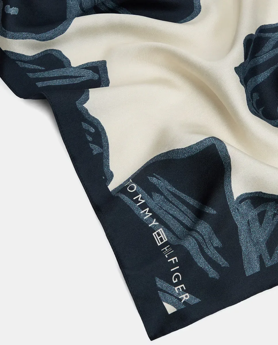 Бандана с цветами TH Tommy Hilfiger, темно-синий — фото 2
