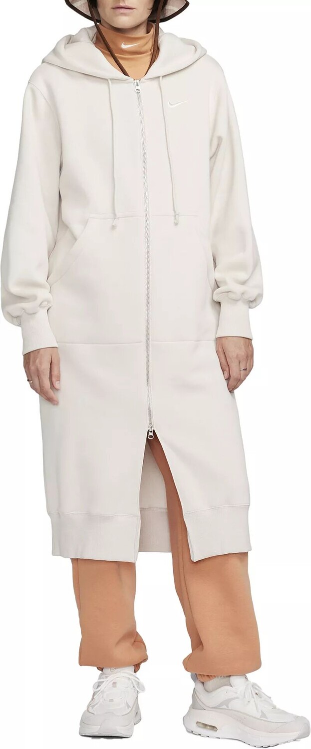 

Женская объемная длинная худи с молнией во всю длину Nike Sportswear из флиса Phoenix