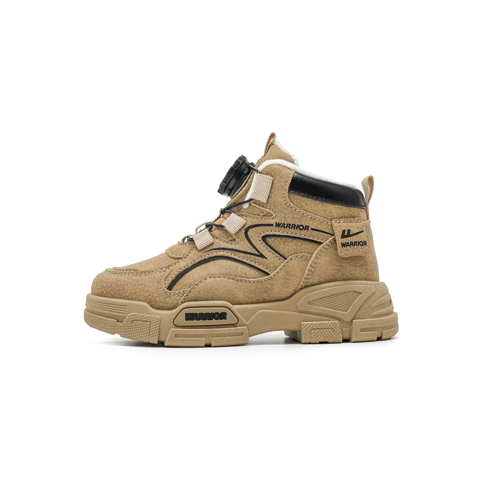 WARRIOR Утепленные ботинки Kids' High Top на синтетической коже с утолщенной подкладкой из флиса, противоскользящей подошвой и амортизацией — фото 2