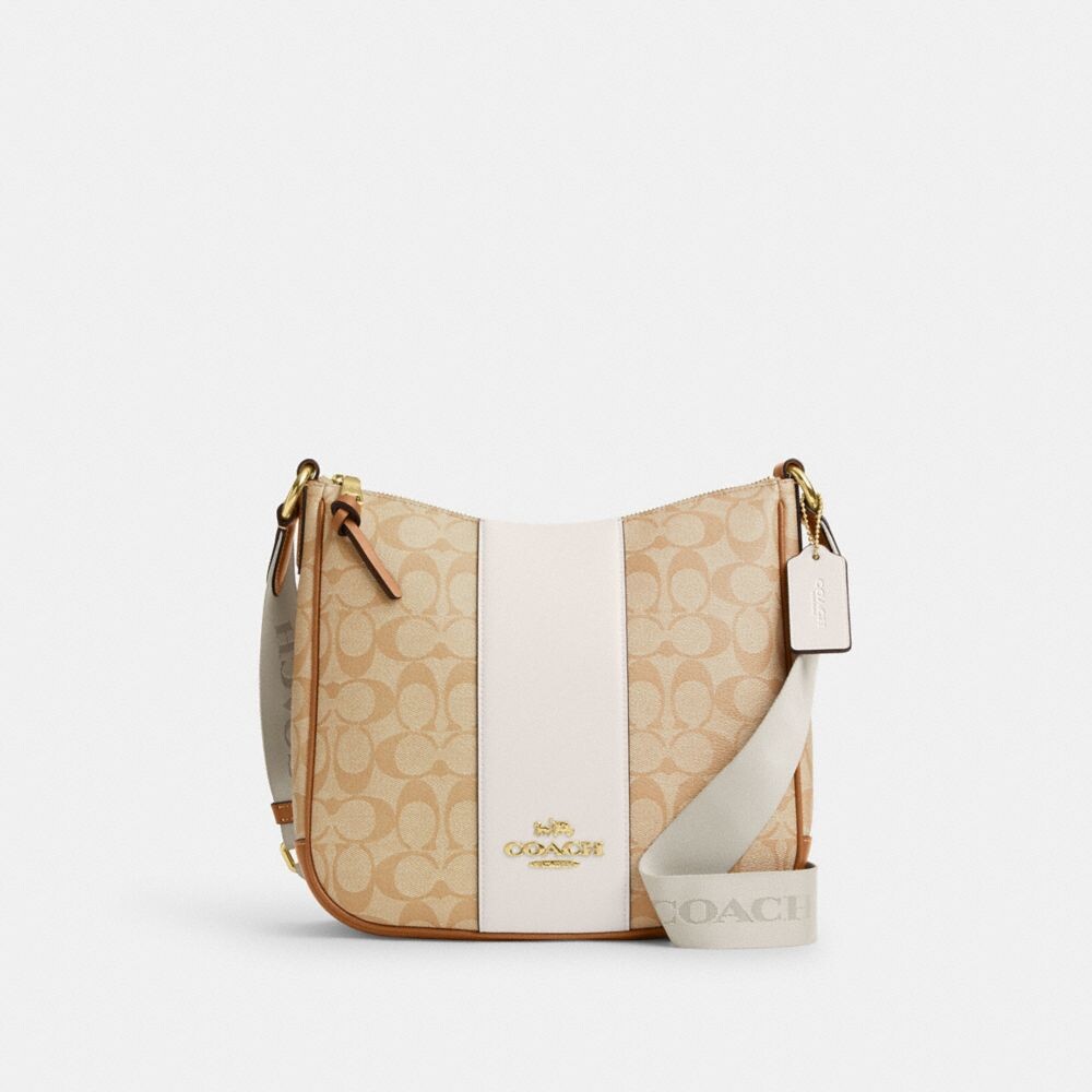 

Сумка кросс-боди COACH Ellie File, цвет Im/Light Khaki/Chalk Lt Saddle
