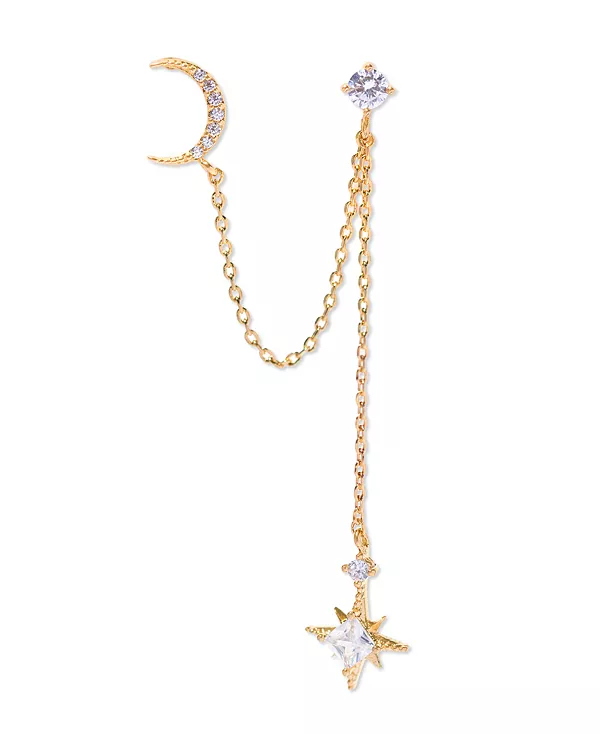 

Двойная позолоченная серьга Crystal Stardust Girls Crew, gold