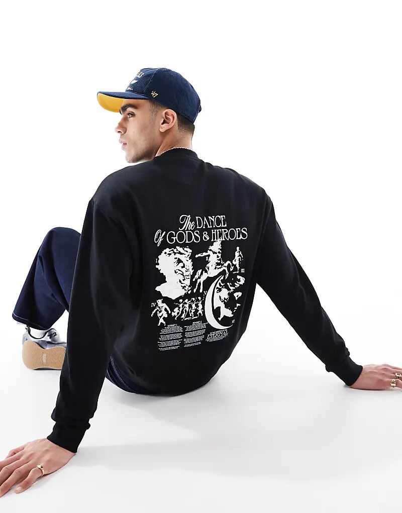 

Толстовка оверсайз с принтом черного цвета ASOS DESIGN