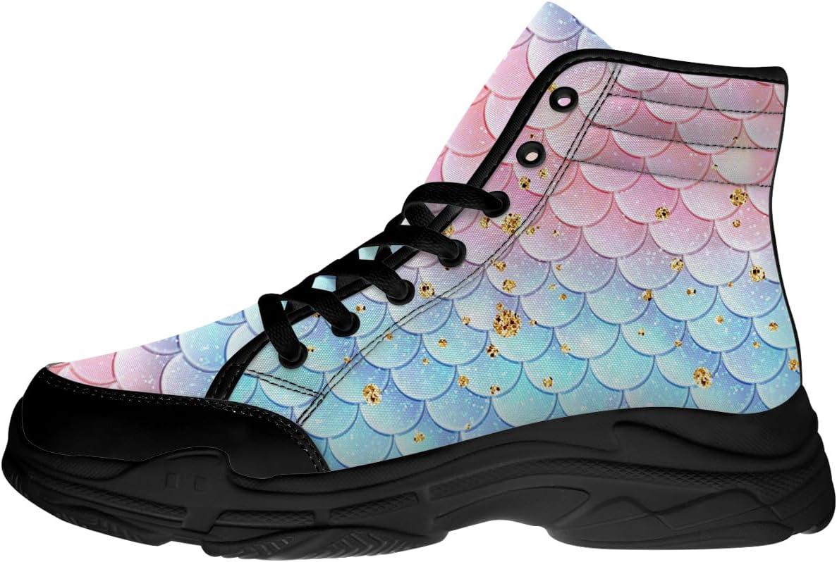 

Высокие кеды для женщин, женские кроссовки с мерцанием и шнуровкой из ткани, подарок для нее и для него Quorax, голубой