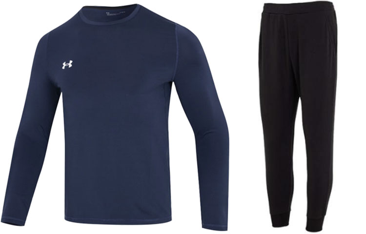 

Повседневный спортивный костюм мужской с круглым вырезом Moderate Under Armour, clothing sets (синий+черный)