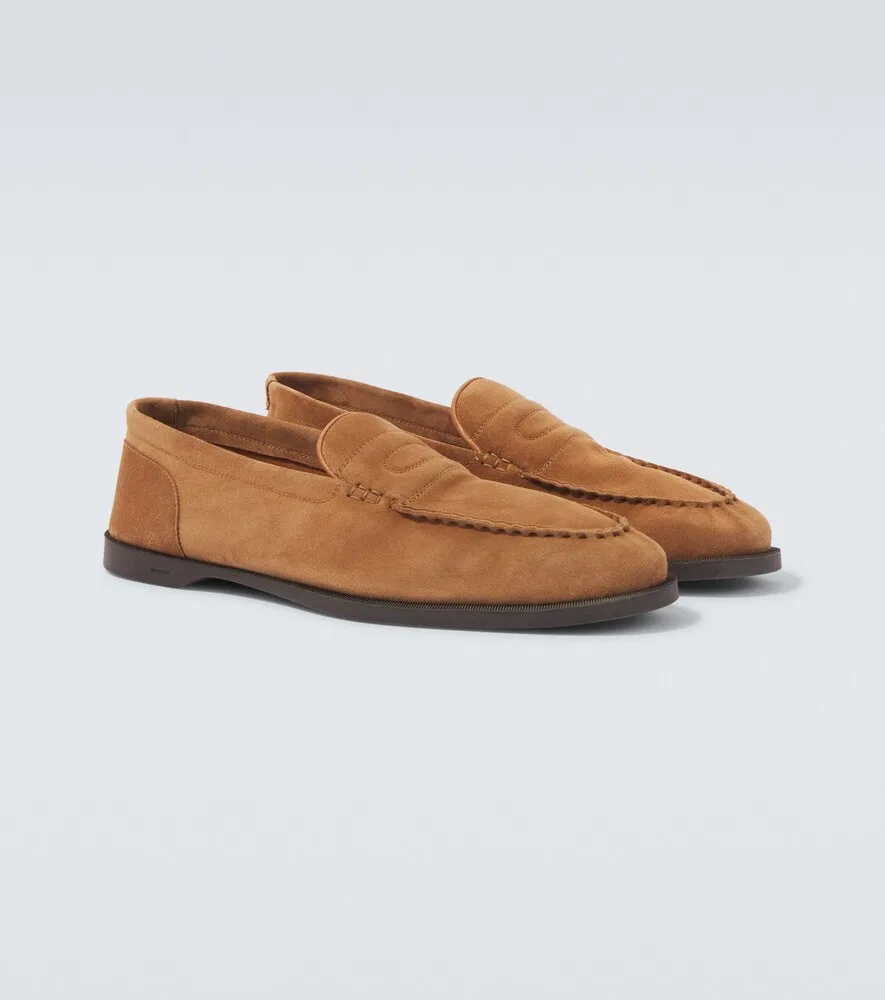 Замшевые лоферы Pace John Lobb, коричневый
