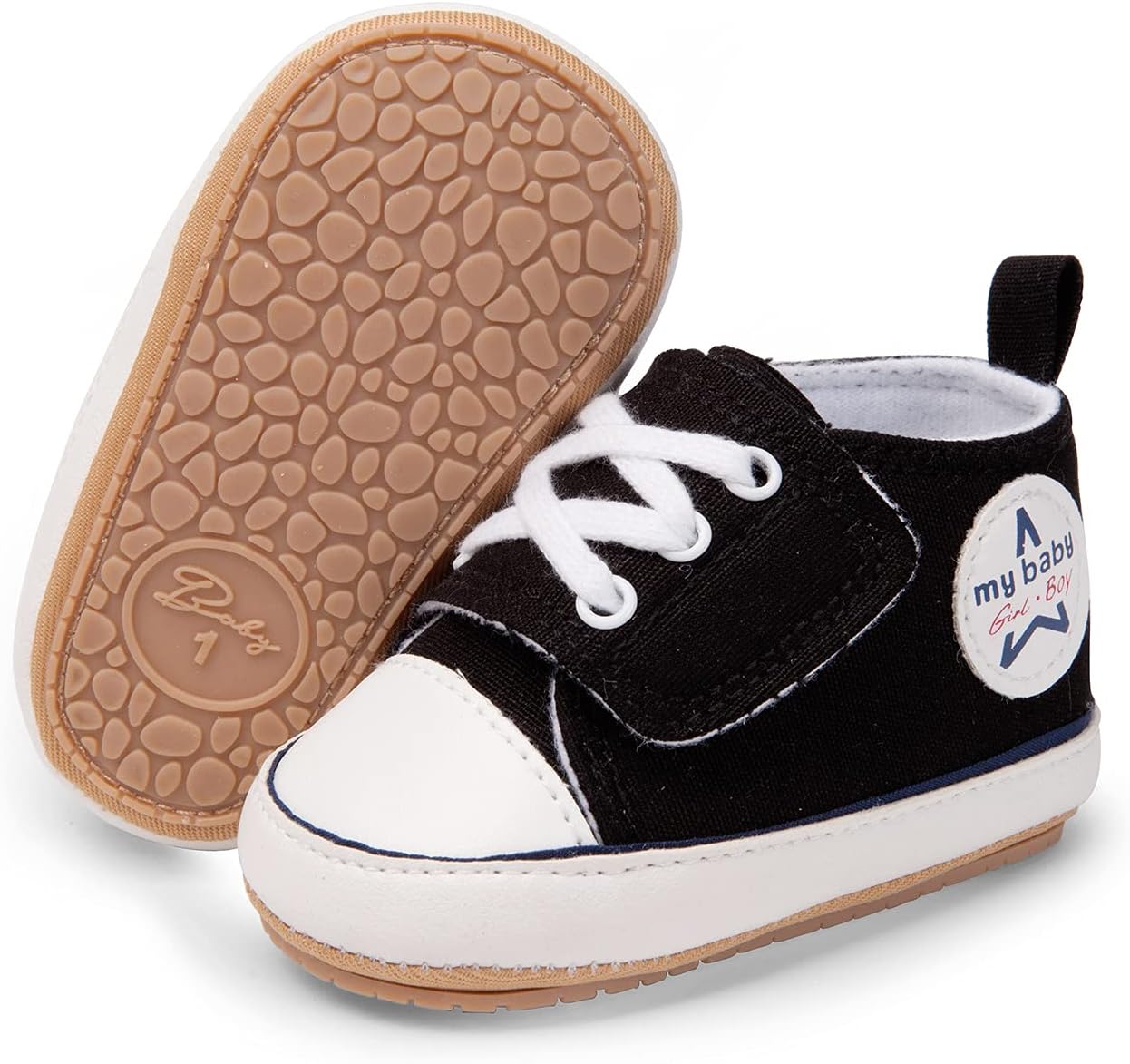 

Детские кроссовки SOFMUO для мальчиков и девочек, высокие на щиколотку, из искусственной кожи, с нескользящей подошвой, мягкой резиновой подошвой, для малышей, детская обувь для униформы, D/Black