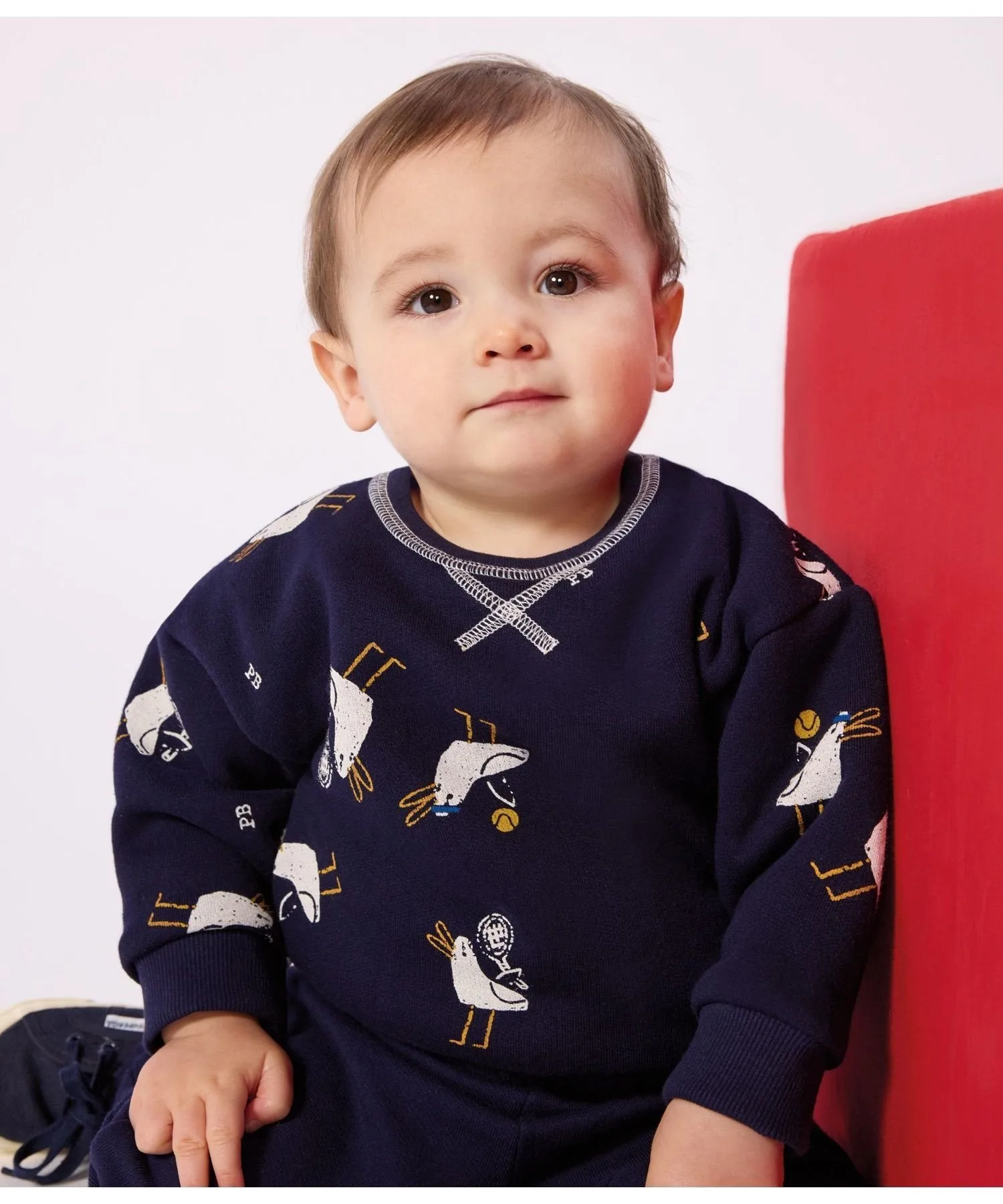 Толстовка-пуловер на флисовой подкладке PETIT BATEAU, Blue/Multicolor