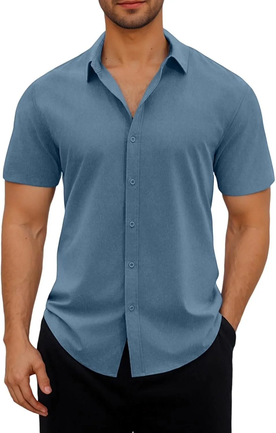 

Мужская рубашка с коротким рукавом Casual Button Down Wrinkle Free