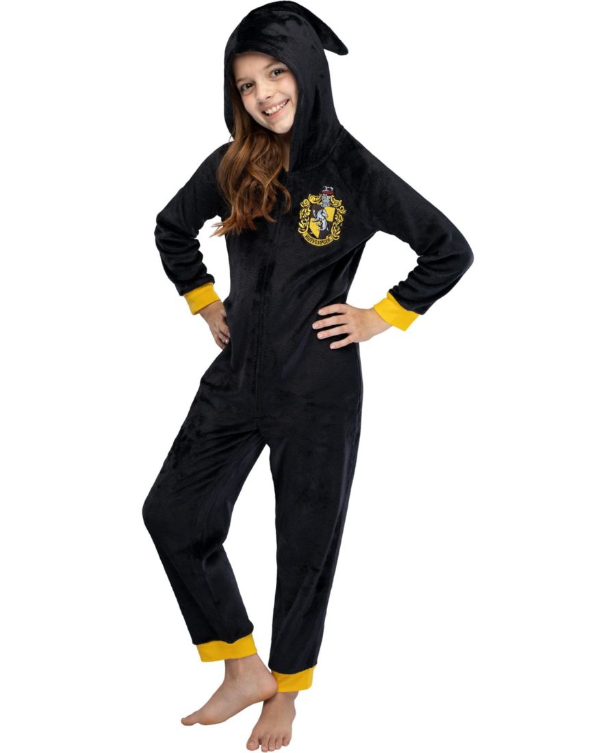 

Детская пижама с капюшоном и гербом факультетов Хогвартса Комбинезон для дома Harry Potter, Yellow