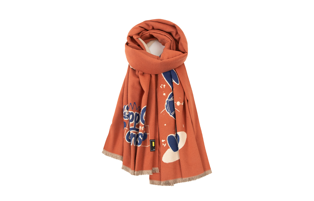 

Вязаный шарф унисекс BAIJUAN, Beige+Rose Red