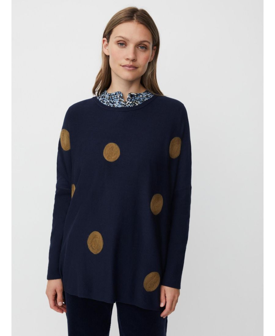 

Женский вязаный джемпер с длинными рукавами и круглым вырезом Masai Copenhagen, Navy blazer