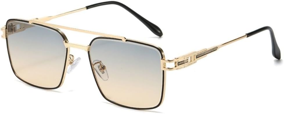 

Солнцезащитные очки в стиле ретро с острыми краями, металлическими линзами с градиентным переходом цвета и защитой от УФ-излучения. Подходят для мужчин и женщин KTUCN, Green Tea