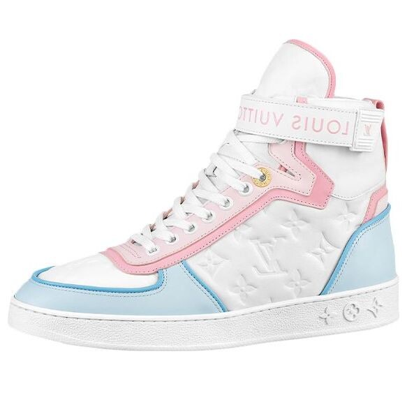 Кроссовки boombox ankle sneakers 'white monogram with pink and blue' Louis Vuitton, белый