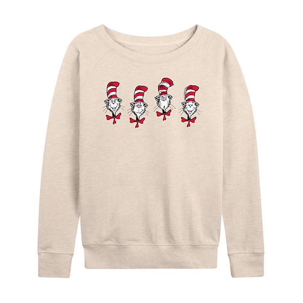 

Женская футболка с длинным рукавом the cat in the hat expressions french terry Dr. Seuss, Beige