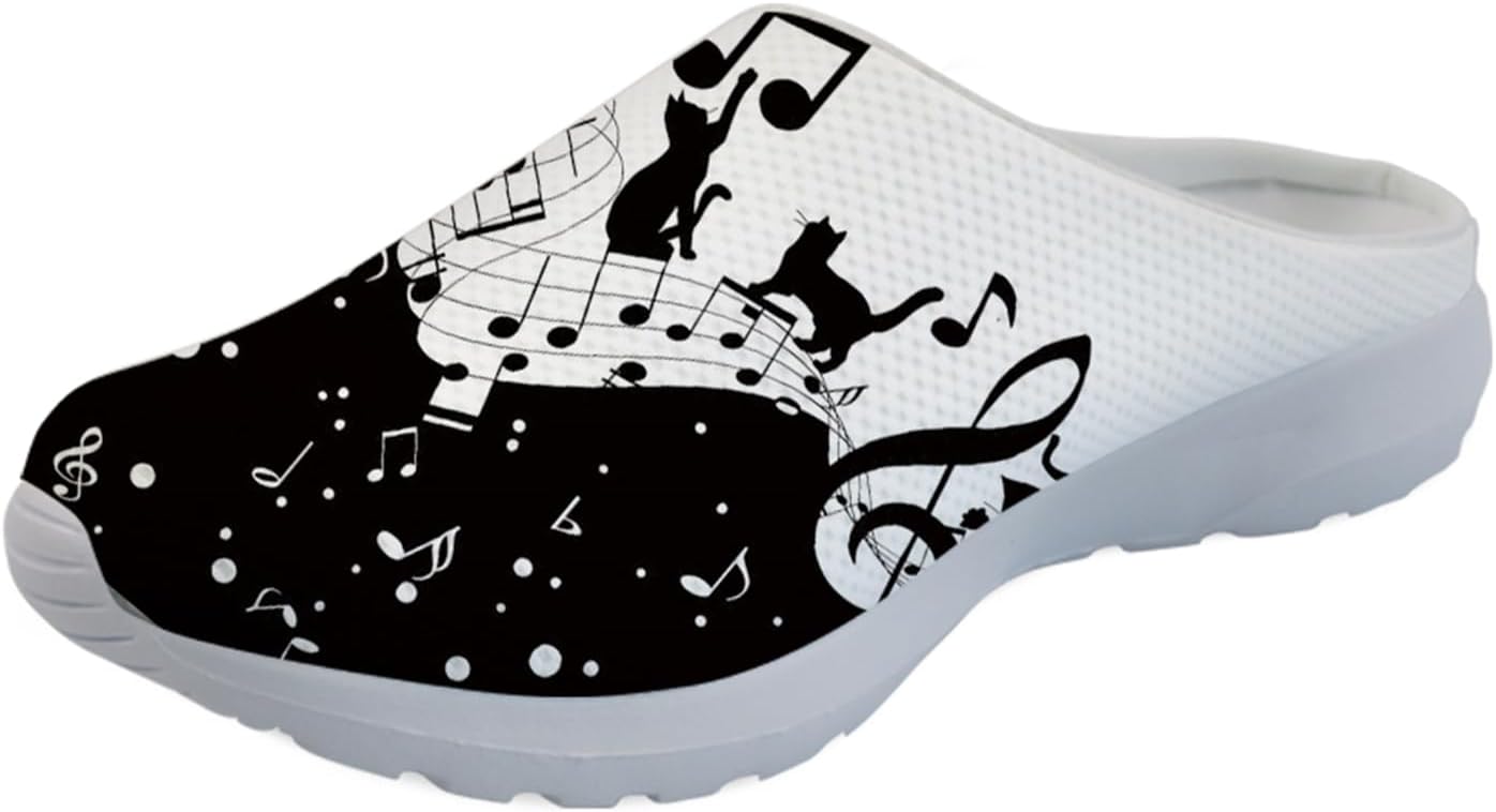 

GLENLCWE Милые мужские сабо с коровьим принтом, женские прогулочные мюли, кроссовки, сетчатые мягкие садовые сабо, легкая водная обувь, черный