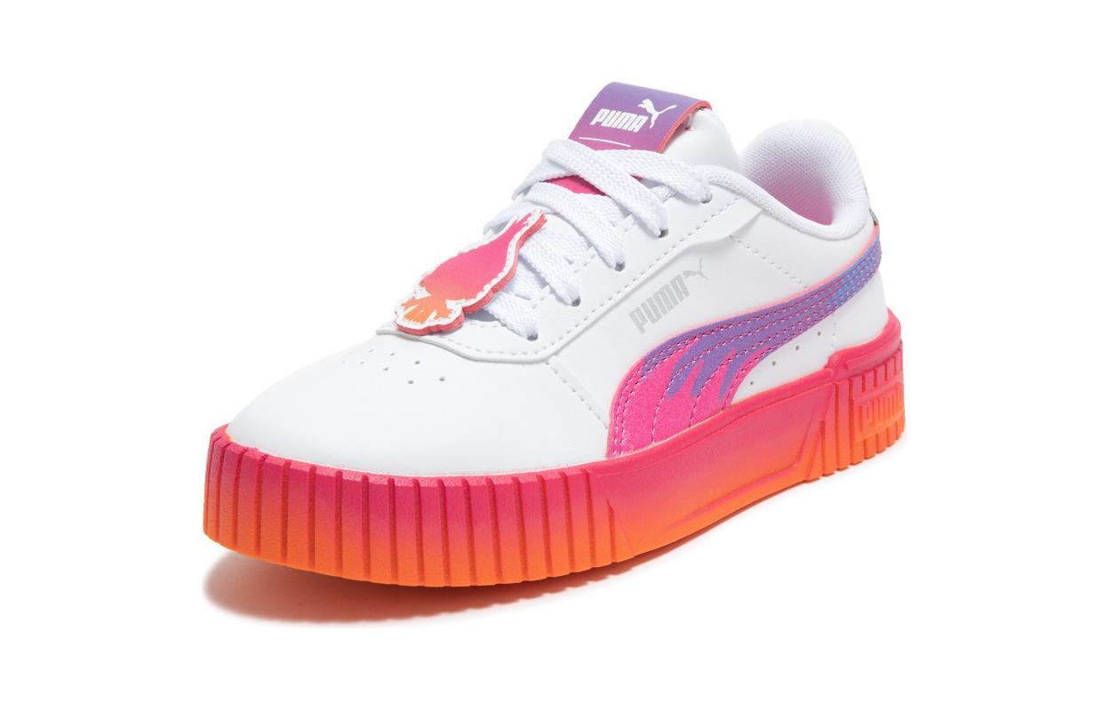 Carina 2.0 2.0 Trolls PS Low Top детские скейтборд кроссовки для детей 3-7 лет PUMA, белый/розовый — фото 4