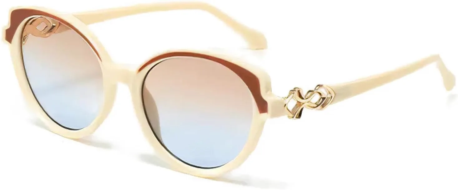 

Модные женские солнцезащитные очки класса люкс в сексуальной оправе «кошачий глаз», винтажные женские очки с защитой от УФ-излучения UV400 TKKTLLT, Beige