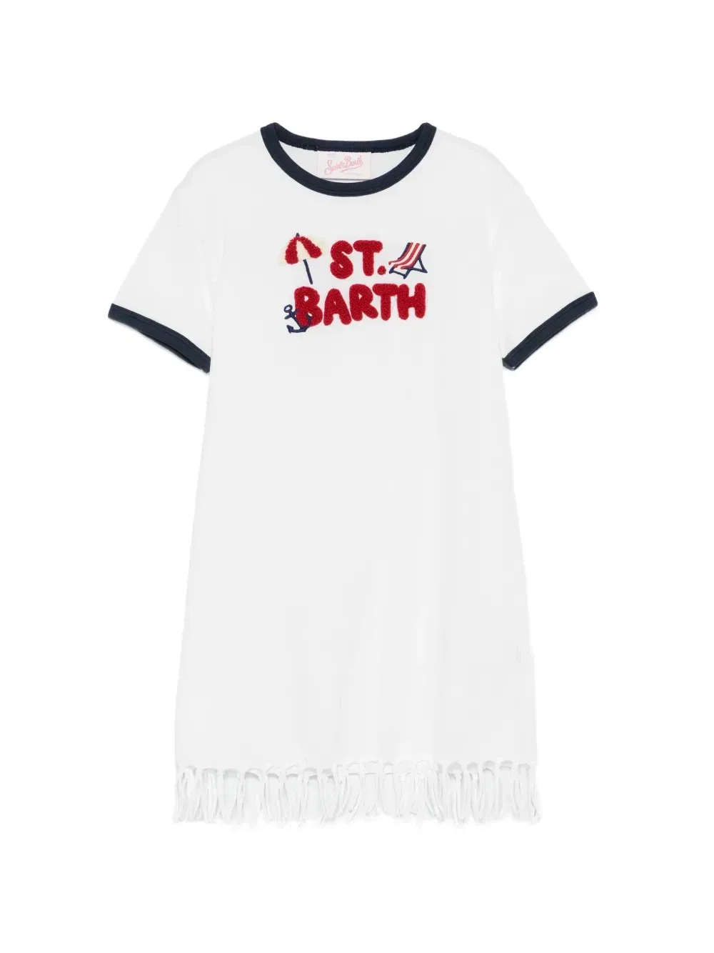 Платье с бахромой MC2 Saint Barth Kids, белый