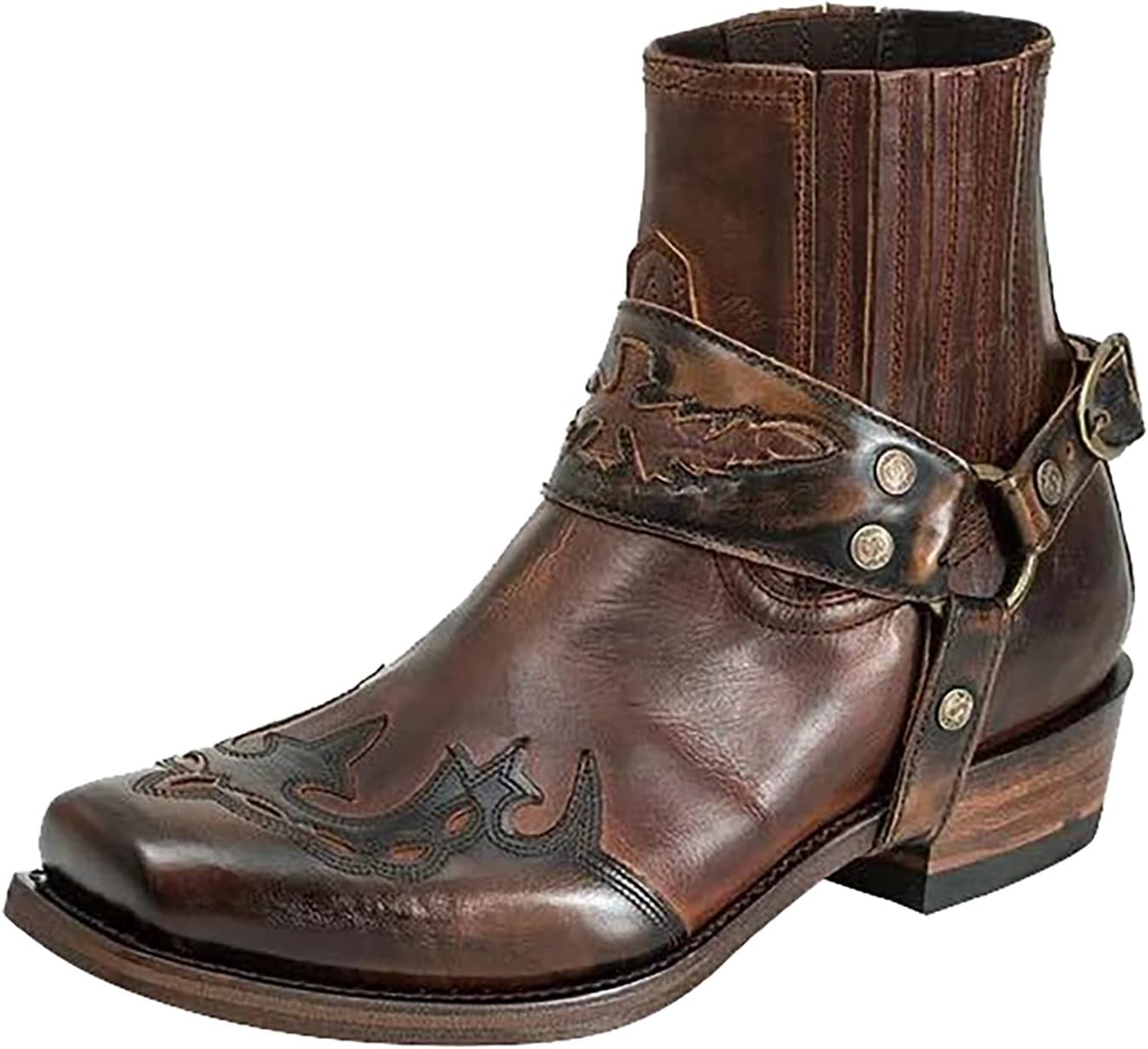 

Мужские повседневные ботинки Shijian, рабочие ботинки для мужчин, модные военные ботинки, рыцарские ботинки, кожаные ботинки с боковой молнией, мужские ботинки в мотоциклетном стиле, Coffee