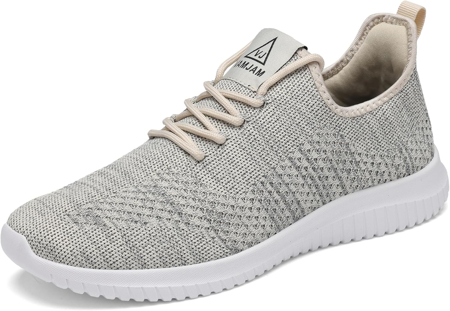 

Мужские кроссовки VAMJAM для бега, ультралегкие, дышащие, прогулочные, нескользящие спортивные модные кроссовки из сетки, для тренировок и повседневного спорта, слоновая кость