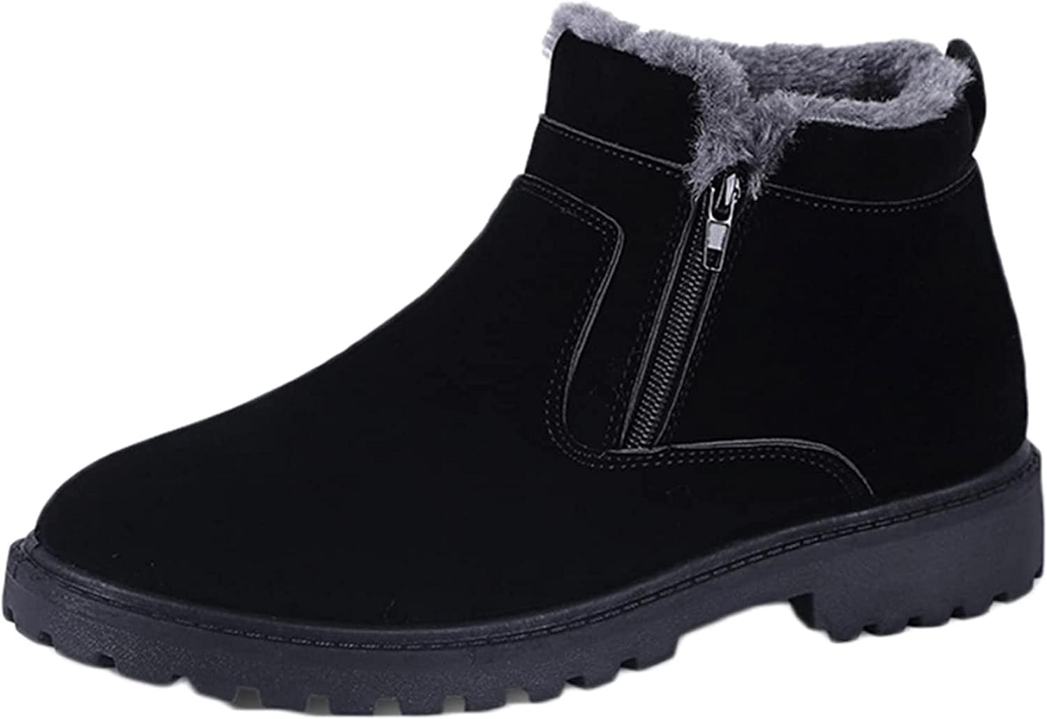 

Мужские зимние ботинки Yiozoi до щиколотки, утепленные бархатом, короткие снежные ботинки, повседневные удобные высокие ботинки на молнии для ходьбы, черный