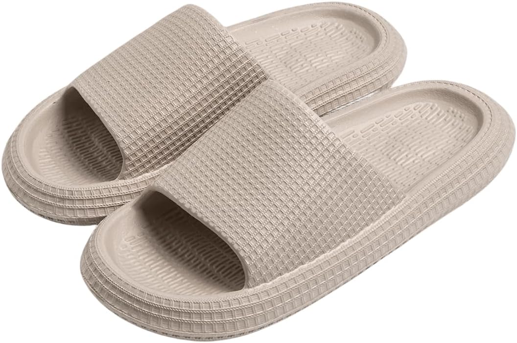 

Тапочки Cliont Cloud для женщин и мужчин, домашние тапочки-подушки, шлепанцы для душа, нескользящие ванной, Coffee