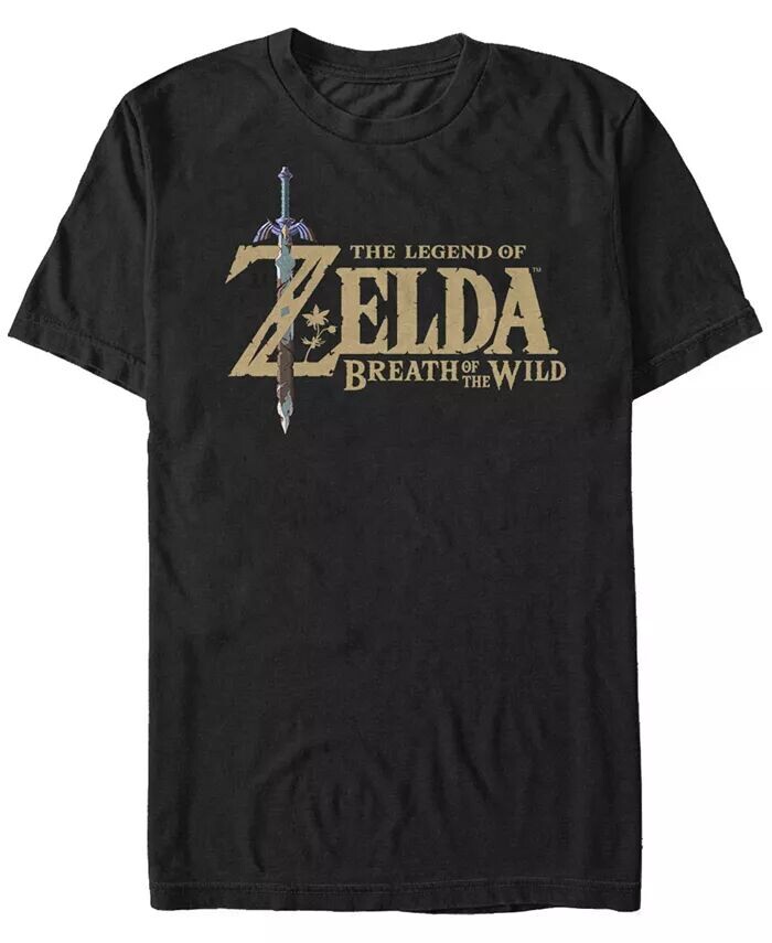 

Футболка с коротким рукавом с логотипом Nintendo Legend of Zelda Breath of The Wind Fifth Sun, черный