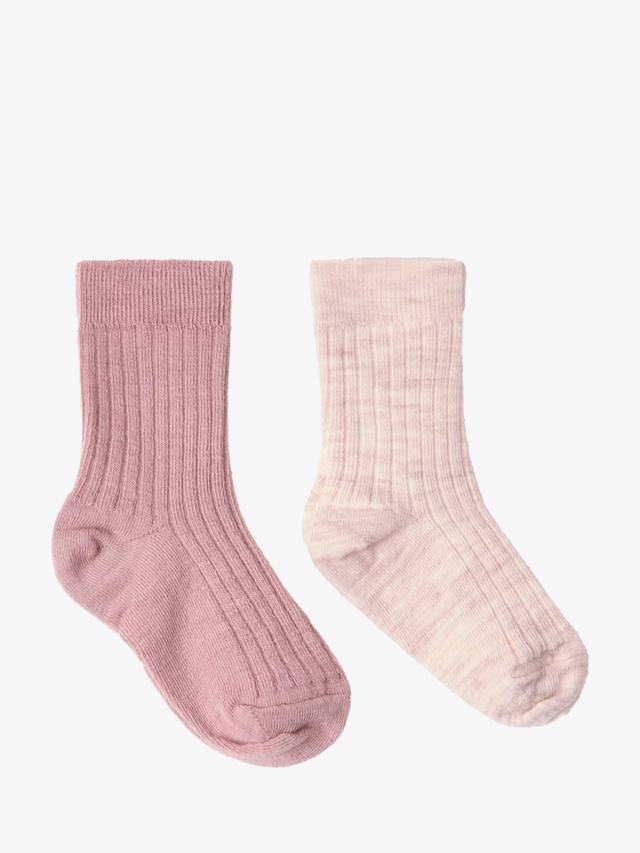 Детские носки из шерстяной смеси с резинкой Lindex, Pack of 2, Pink/Pale Pink — фото 2