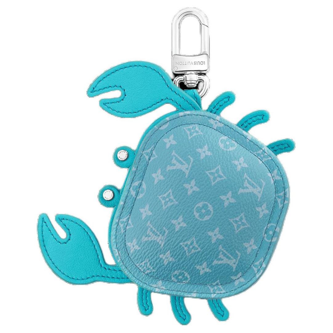 

Кожаная сумка из панелей холста с аксессуаром в виде трубок женская синяя LOUIS VUITTON