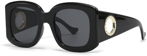 

Солнцезащитные очки 2026 года в форме квадратной оправы большого размера для женщин и мужчин, в винтажном панк-стиле, модные, с крупной оправой, элегантные MTZJH, Black Black