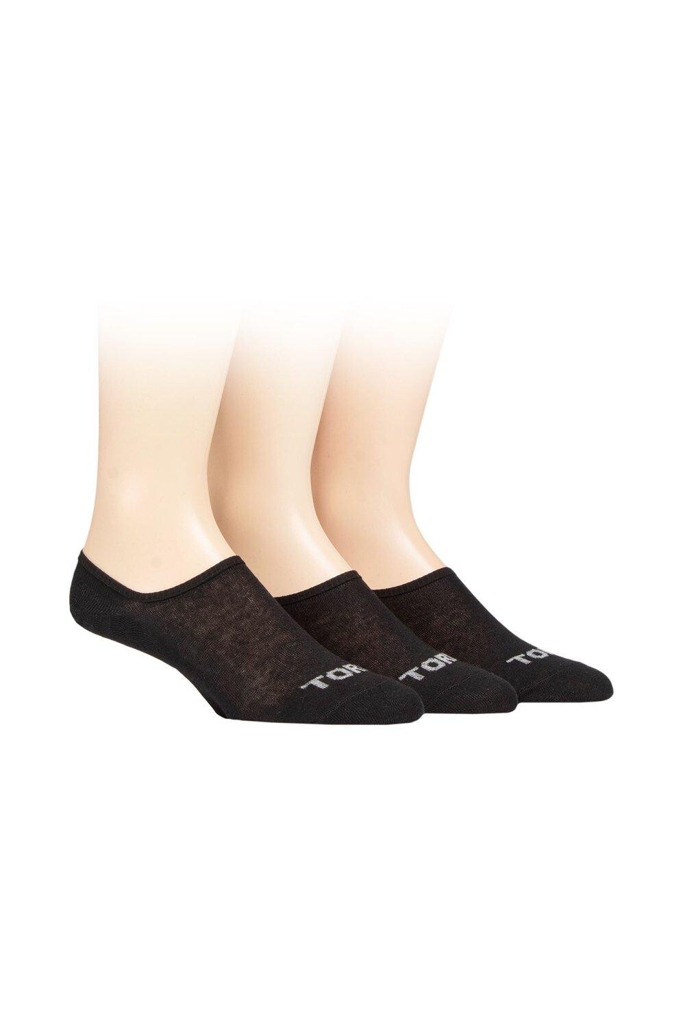 

3 пары однотонных высоких носков из 100% переработанного хлопка SOCKSHOP TORE, черный