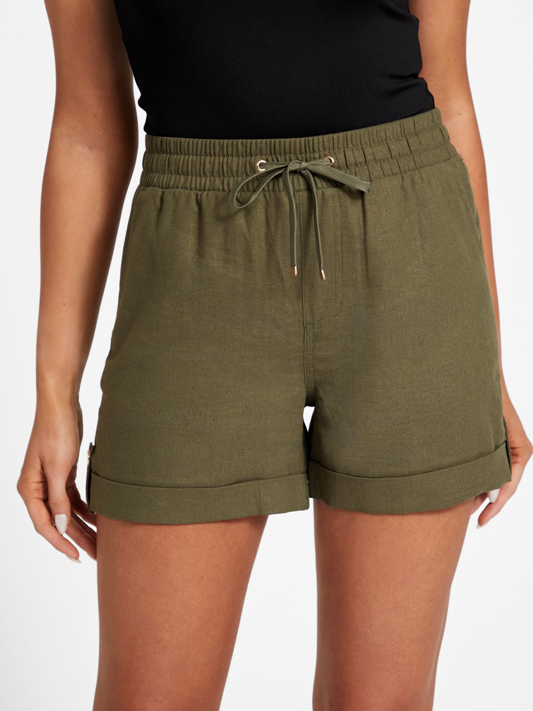 

Льняные шорты Charlotte Guess Factory, цвет dusty sage