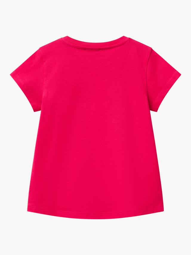 Детская хлопковая футболка с короткими рукавами, украшенная пайетками Benetton, Fuchsia — фото 2