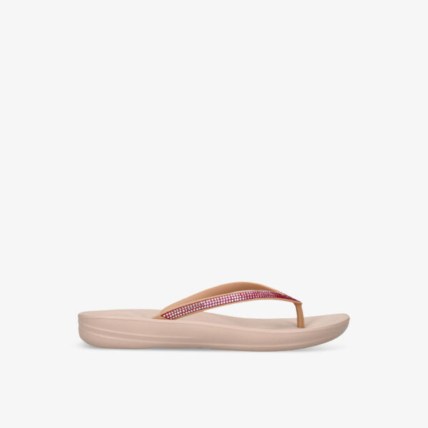 

Сандалии из кожи Iqushion, украшенные стразами Fitflop, бежевый