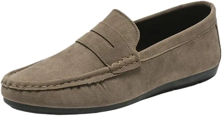 Мокасины мужские, дышащие, неизвестный бренд, модель Fashion Lightweight Suede, коричневый UOPYNE