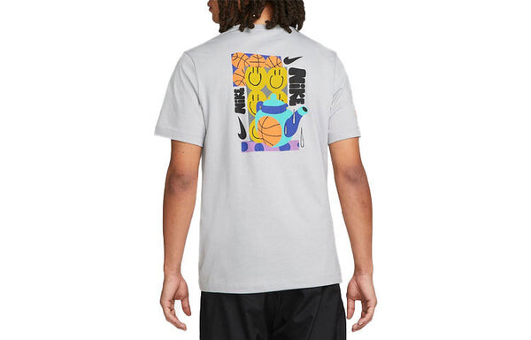 Футболка Men's Nike Smiling Face Pattern Printing Logo Breathable Round Neck Short Sleeve Gray T-Shirt, мультиколор — фото 2