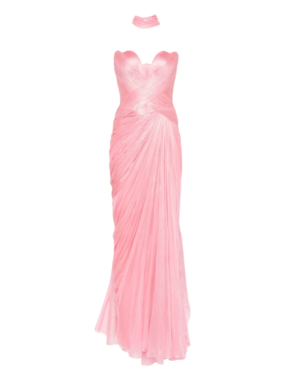 

Макси-платье Luna с вырезом сердечком и металлическим блеском Iris Serban, розовый