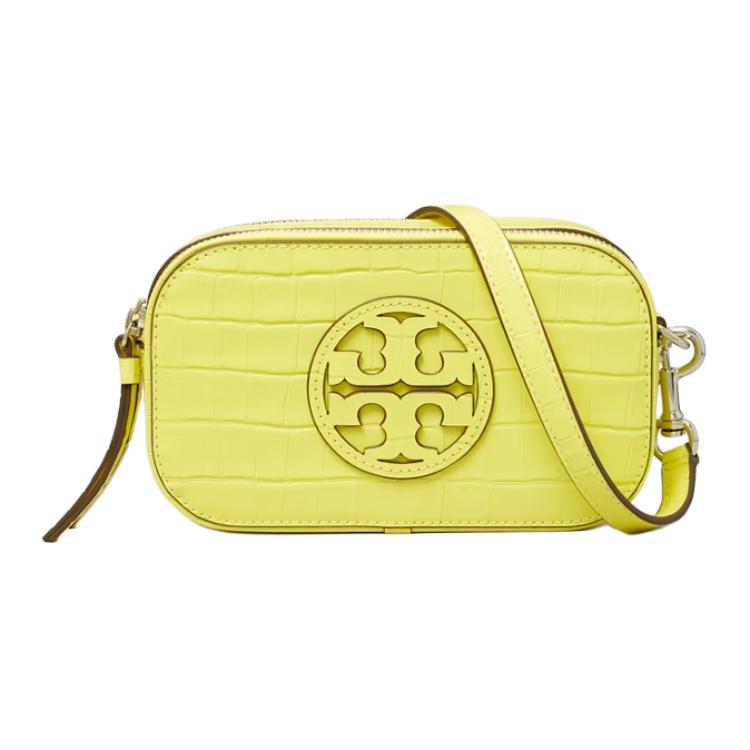 

Сумка через плечо Miller Crocodile с тиснением под крокодила мини женская лимонная TORY BURCH