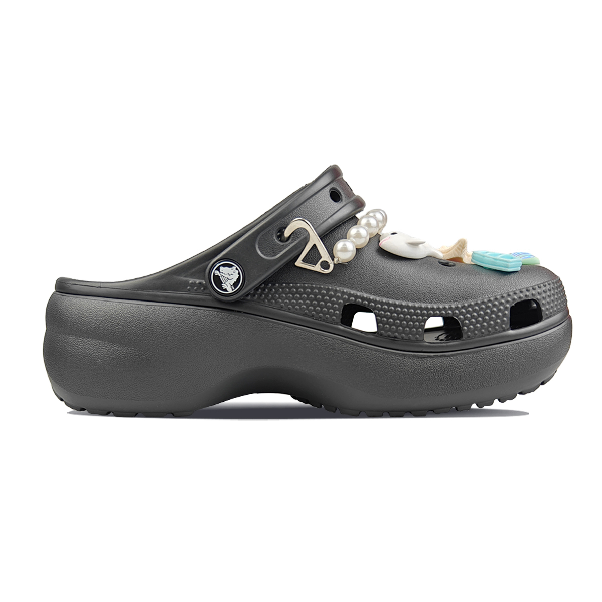 Crocs Классические платформенные клоги женские черно-синие, цвет Black — фото 3