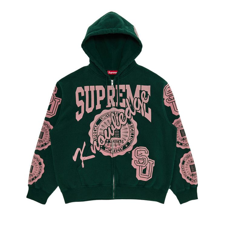 

Толстовка Supreme Knowledge Reigns Zip Up Hooded Sweatshirt, Dark Green