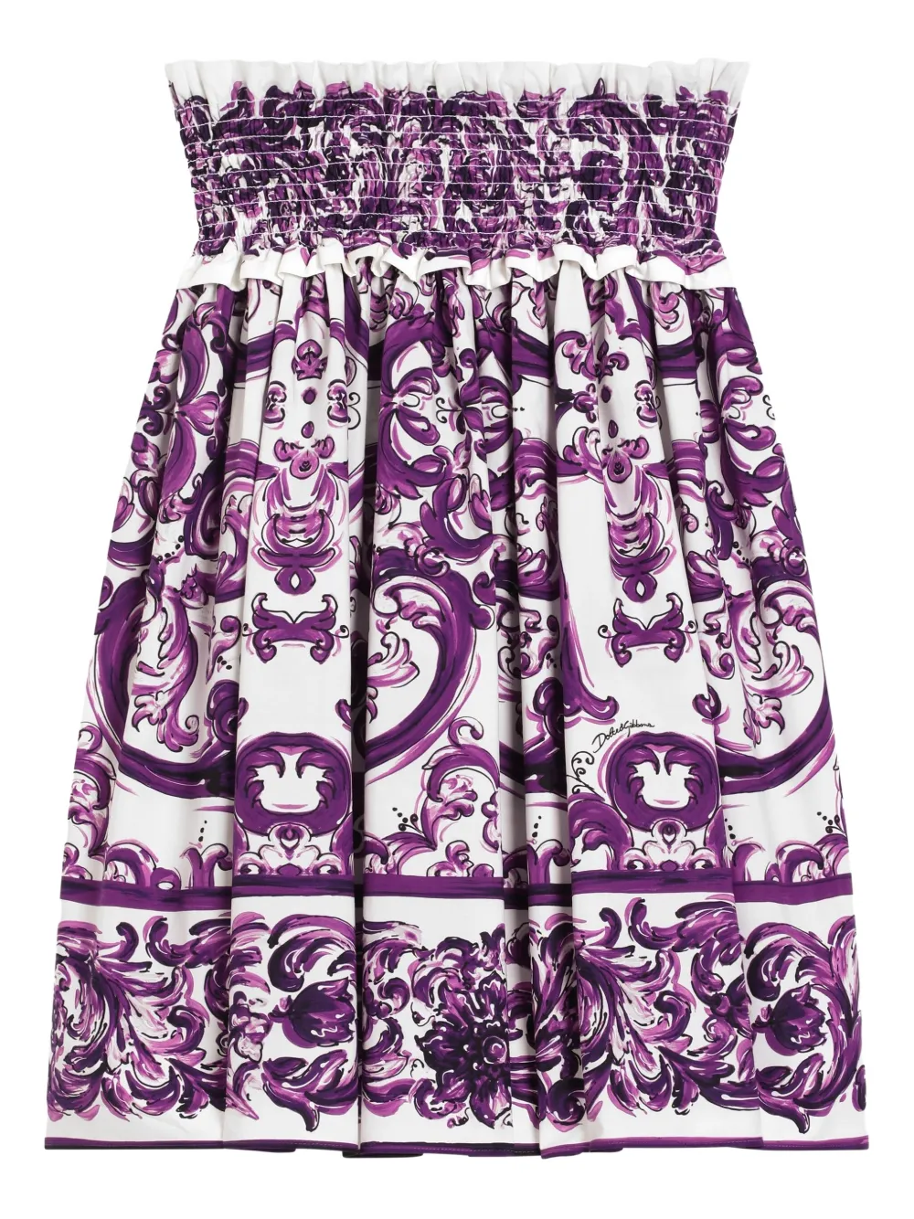 

Поплиновая юбка с принтом Majolica Dolce & Gabbana Kids, фиолетовый