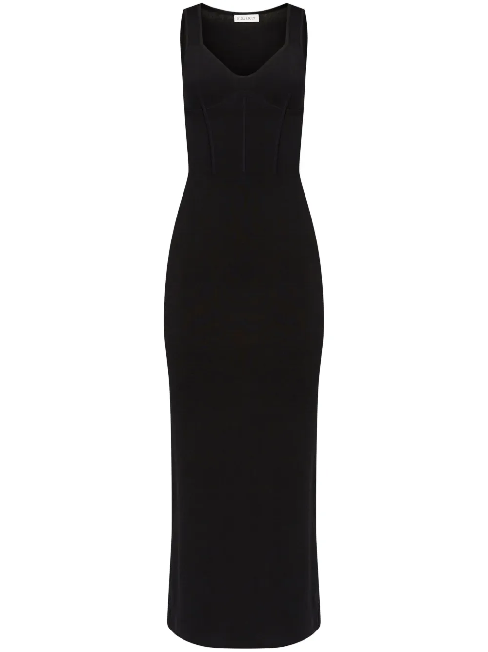

Платье макси с корсетом Nina Ricci, черный