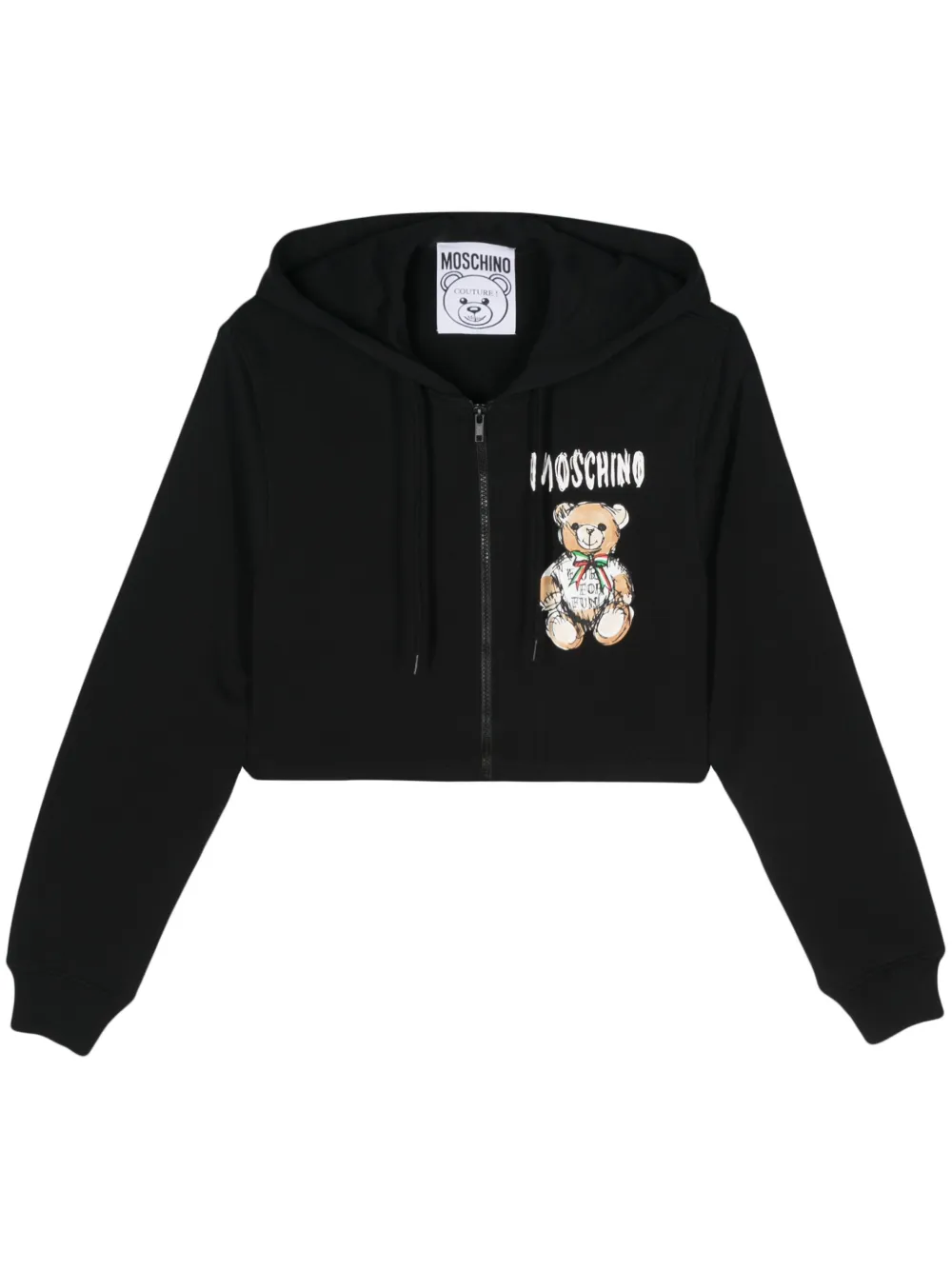 

Укороченное худи Moschino, черный
