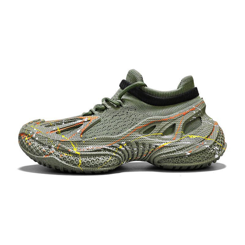 Мужские кроссовки Mesh Sports Running, износостойкие, нескользящие и дышащие, мид-топ OUBT, бежевый — фото 3