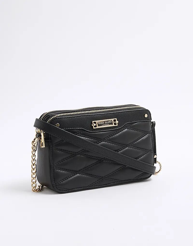 

Сумка через плечо River Island из искусственной кожи, стеганая, черного цвета