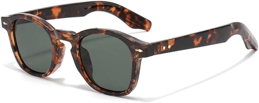 

Популярные модные солнцезащитные очки в форме квадрата конфетных цветов для женщин, винтажные очки с заклепками для мужчин, панк-очки с защитой от УФ-излучения UV400 UATXTAU, Leopard Dark Green