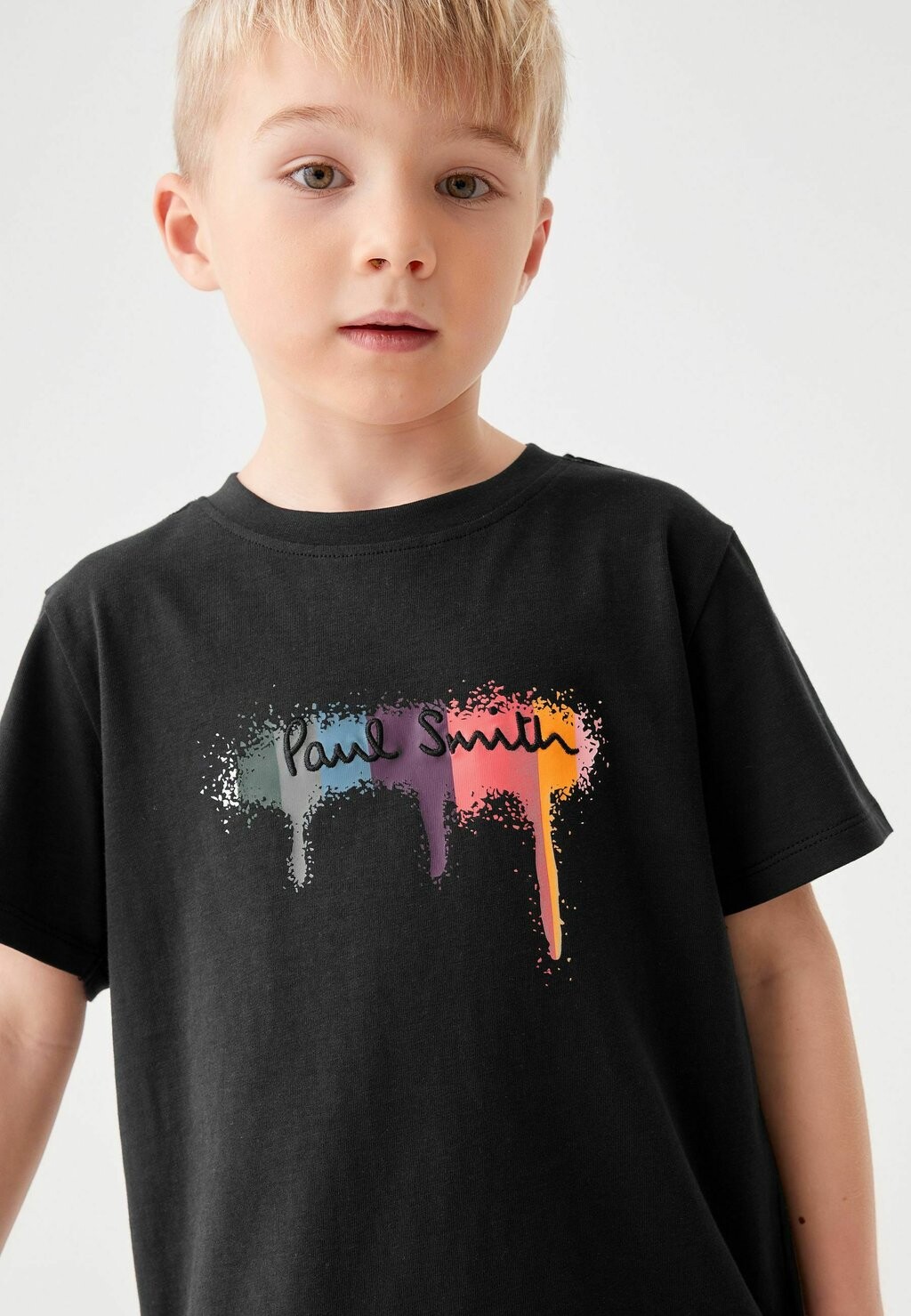 

Футболка с принтом ICONIC REGULAR FIT Paul Smith Junior, черный