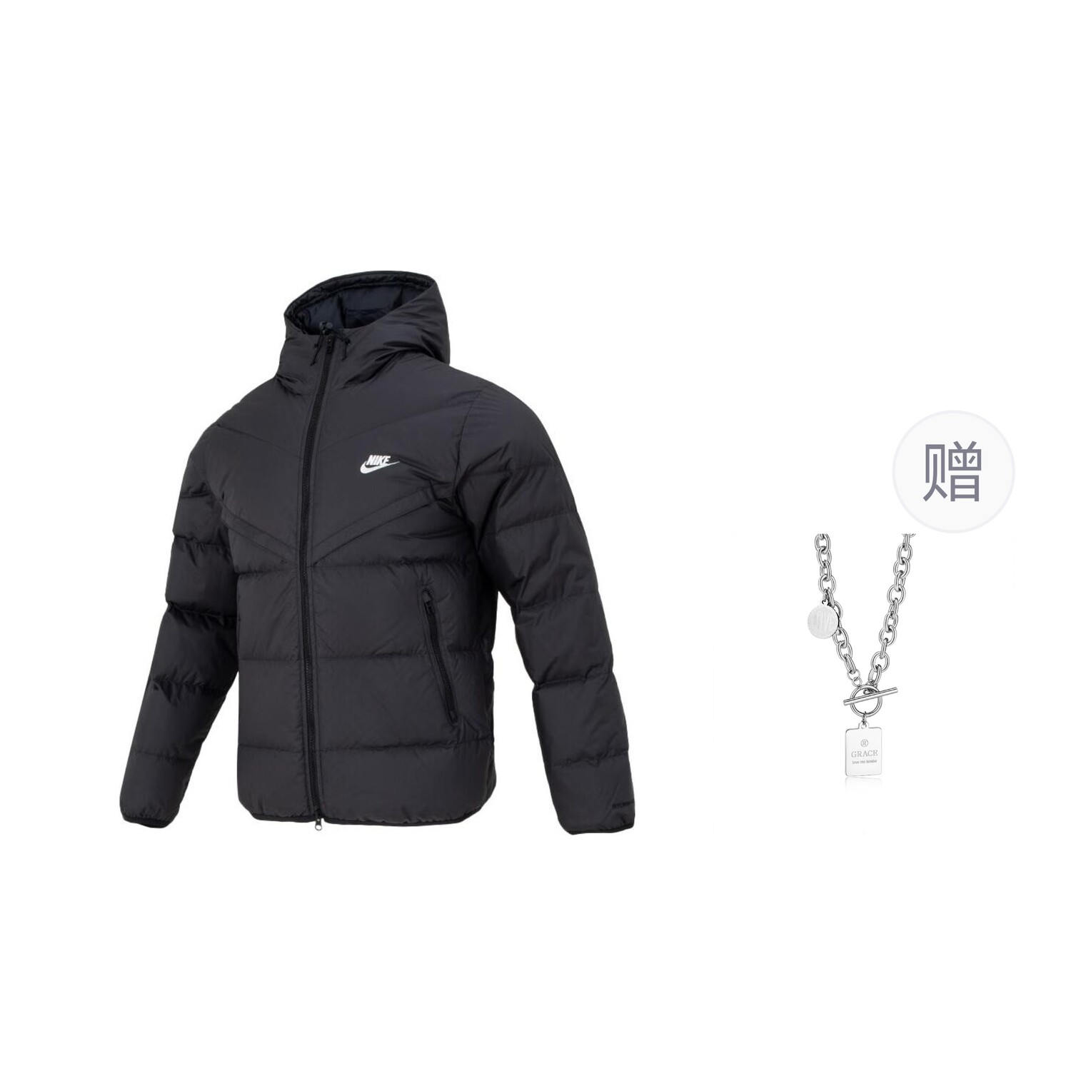 

Пуховик Storm-FIT унисекс черного цвета с ожерельями Nike