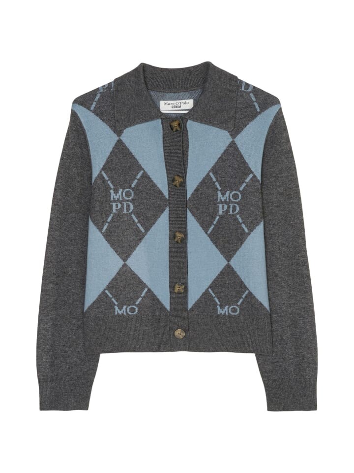 

Кардиган Marc O'Polo DENIM Jacquard Strickjacke regular, цвет medium blue