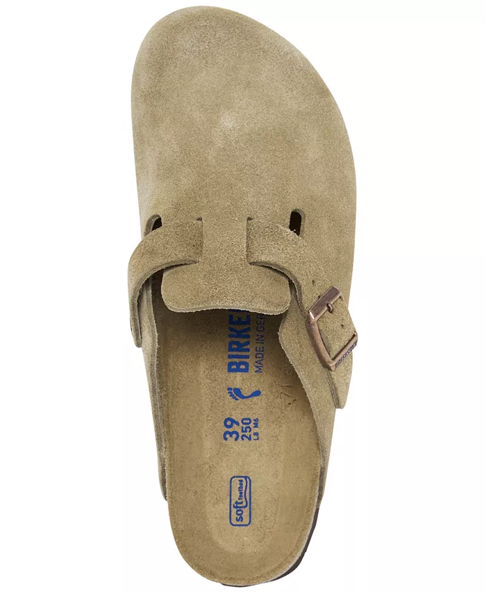 Женские мягкие кожаные сабо Boston Soft Footbed из замши от Finish Line Birkenstock, коричневый/бежевый — фото 4